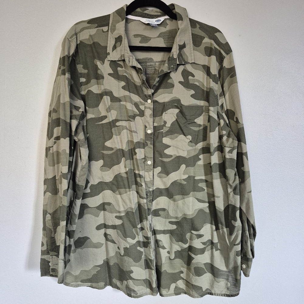 Old Navy Camo The Classic Shirt Button Down XXL